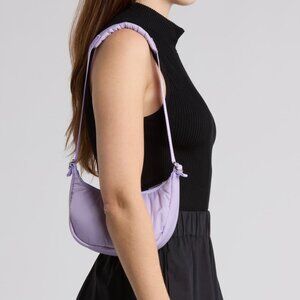 LeSportsac Mini Sheen Crescent Shoulder Bag Lavender Lilac